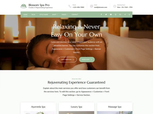 Blossom Spa Pro WordPress Theme