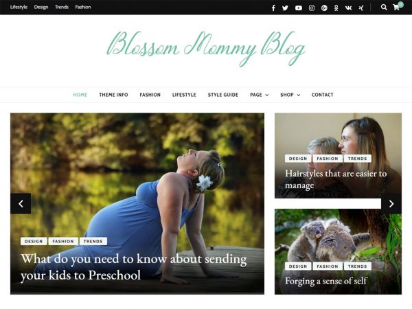 Blossom Mommy Blog Wordpress theme