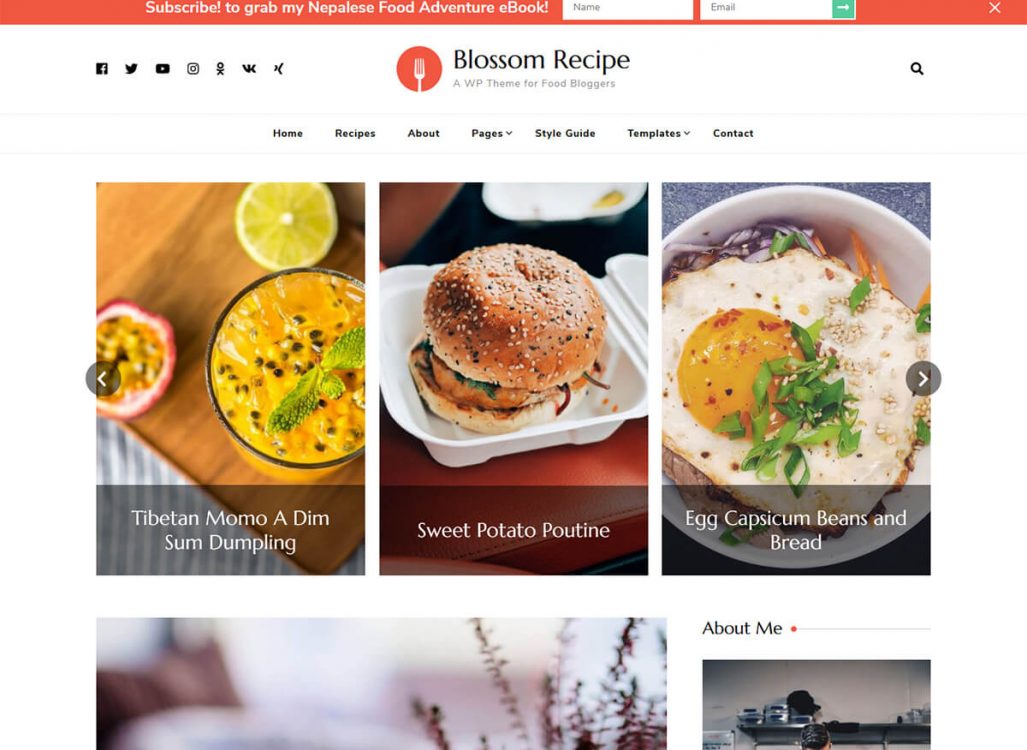 Blossom Recipe WordPress Theme