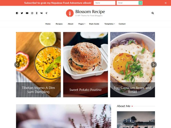 Blossom Recipe WordPress Theme