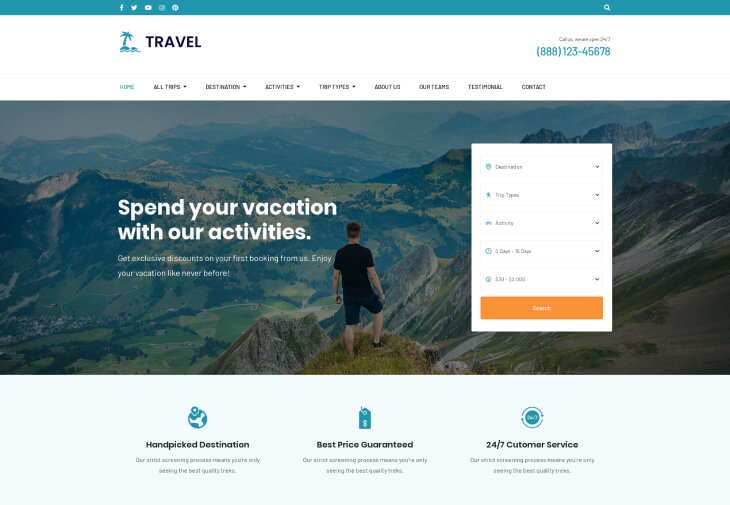 Travel Agency Pro - Trekking Template