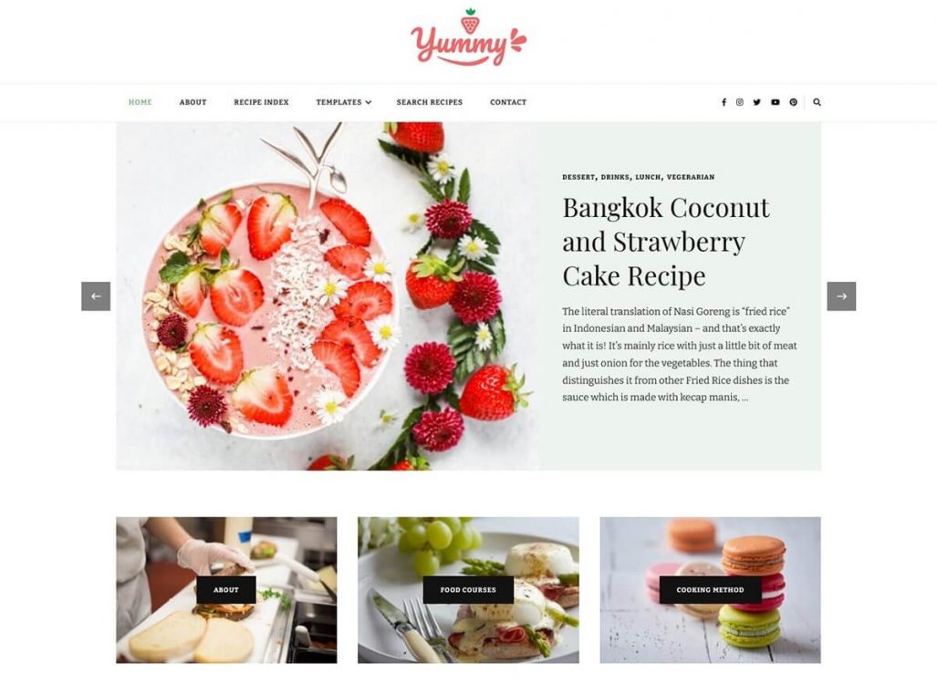 Yummy Recipe WordPress Theme